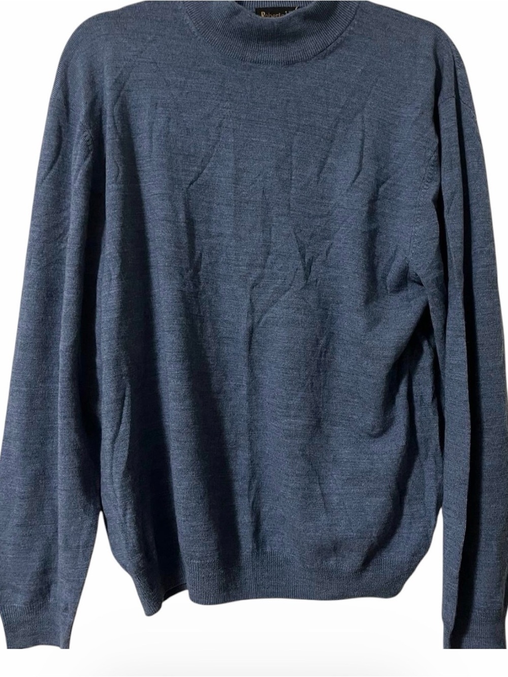 Roberto Villini Mock Neck 100% Merino Wool Men’s Sweater XL NWT Blue Soft Luxury